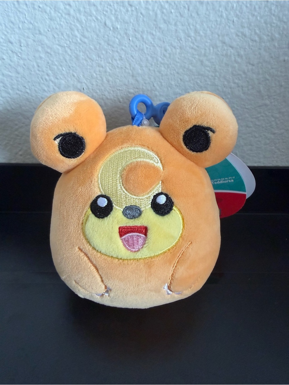 Pokemon Teddiursa Squishmallows Clip-On Plush Toy - Soft Keychain Plush